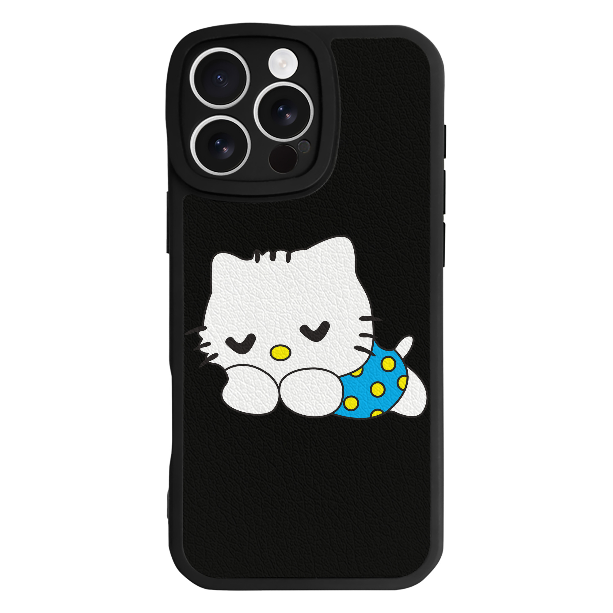 （画像用） Hello Kitty ハローキティ 【iPhone 16シリーズ対応】シリコンスマホケース（レザー調） 材質：シリコン